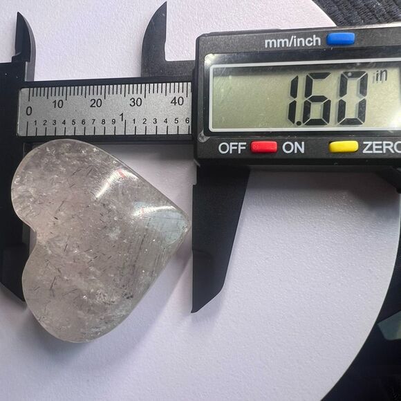 Quartz Crystal Heart with Black Rutile Inclusions‎ (1) - Picture 12 of 13